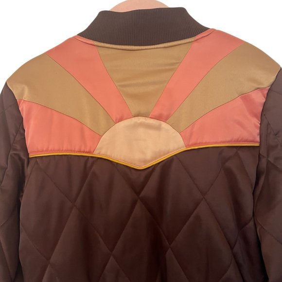 Classic Rock Couture Brown Sugar Rising Sun Bomber Jacket, Size Small - Picture 7 of 11